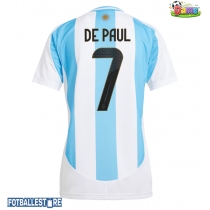 Argentina Rodrigo De Paul #7 Hjemmedrakt Dame Copa America 2024 Kortermet